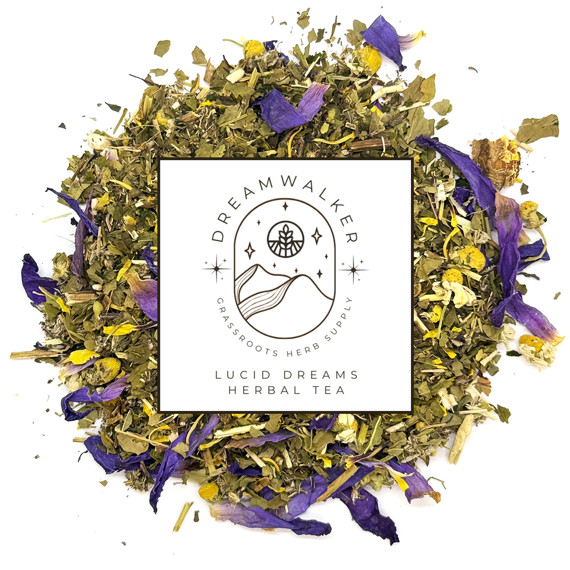Dreamwalker Lucid Dreams Tea Blend | Mugwort, Blue Lotus, Chamomile, Passion Flower, Peppermint, Skullcap