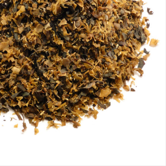 Dried herbs with Grassroots Herb Supply logo on a white background