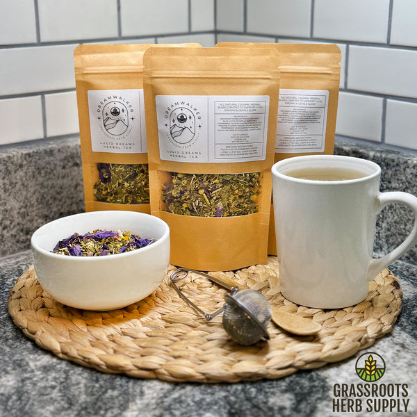 Dreamwalker Lucid Dreams Tea Blend | Mugwort, Blue Lotus, Chamomile, Passion Flower, Peppermint, Skullcap
