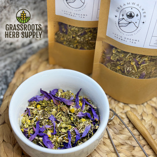 Dreamwalker Lucid Dreams Tea Blend | Mugwort, Blue Lotus, Chamomile, Passion Flower, Peppermint, Skullcap
