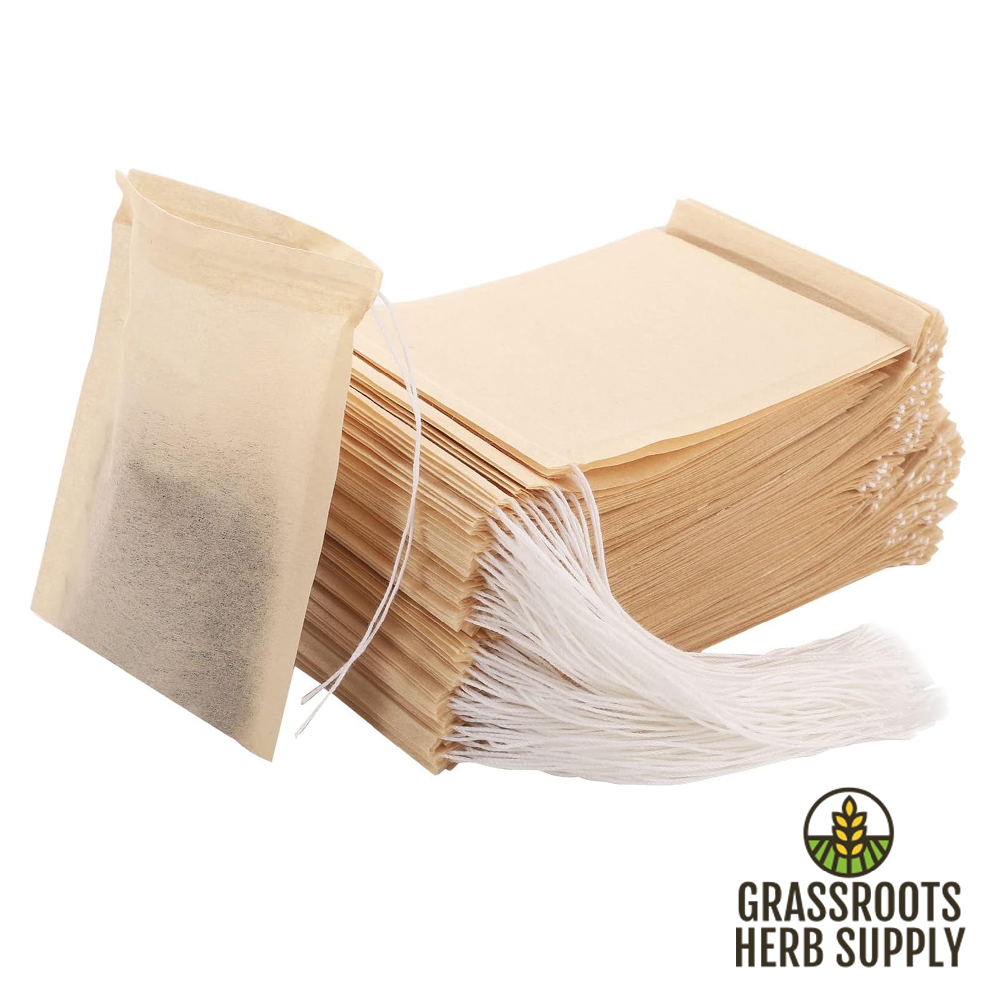 Unbleached Disposable Tea Filter Bags with Drawstring | All Natural Co ...